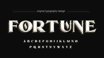 weiße alte retro ornamentale typografie vektor