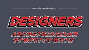 rot 3d sport kursiv typografie vektor