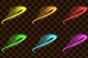 Lichteffekt abstrakt isoliertes Element Set Sammlung Glühen beleuchtet vektor