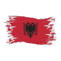 Albanien-Flagge mit Aquarellpinsel-Stil-Design-Vektor