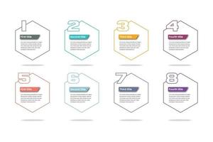 Infografik-Vorlage mit Nummern 8 Optionen. Infografiken für Unternehmen vektor