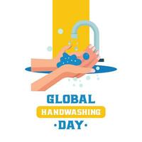 global hand tvättning dag. Sol, okt 15, 2023 hand tvättning dag. tvättning hand med tvål är Viktig. i 2008, global handtvättande dag var berömd för de först tid. vektor