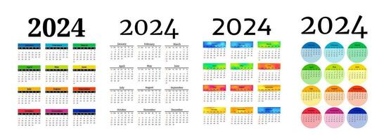 Kalender zum 2024 isoliert auf ein Weiß Hintergrund vektor