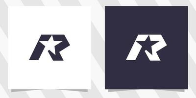 Brief r mit Star Logo Design vektor