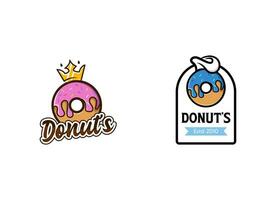 Emblem Donuts Kuchen und Bäckerei Logo Design vektor