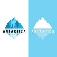 Eisberg Logo, Antarktis Logo Design, einfach Natur Landschaft Vektor Illustration Vorlage