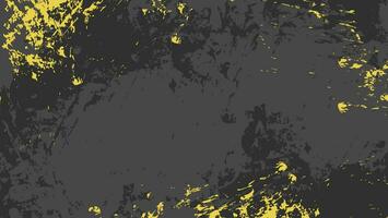 abstrakt grunge gul måla färga i svart bakgrund vektor