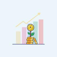 finanziell Wachstum Infografik Diagramm Vektor Illustration. eben Karikatur Design