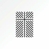 Logo Design Grafik Konzept kreativ abstrakt Prämie Vektor Zeichen Lager einfach einzigartig Kunst Muster Christian Kreuz Kirche. verbunden zu Religion Innere