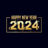 Gold Gradient 2024 Typografie Design Vorlage, 2024 glücklich Neu Jahr Design vektor