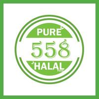 Design mit halal Blatt Design 558 vektor