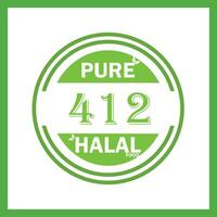 Design mit halal Blatt Design 412 vektor