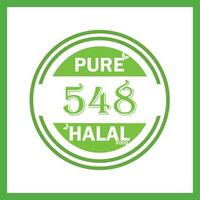 Design mit halal Blatt Design 548 vektor