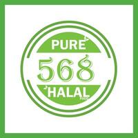 Design mit halal Blatt Design 568 vektor