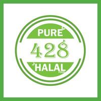 Design mit halal Blatt Design 428 vektor