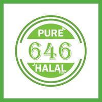 Design mit halal Blatt Design 646 vektor
