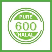 Design mit halal Blatt Design 600 vektor