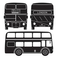 Doppeldecker London Bus Stadt Transport Doppeldecker Besichtigung Kontur Symbol schwarz Schablone, Silhouette, Vektor Illustration