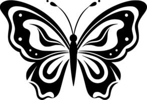 Schmetterling - - schwarz und Weiß isoliert Symbol - - Vektor Illustration