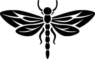 Libelle - - schwarz und Weiß isoliert Symbol - - Vektor Illustration