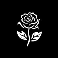 Rose - - schwarz und Weiß isoliert Symbol - - Vektor Illustration