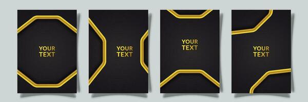 modern Startseite Design Sammlung Vektor Grafik, schwarz Gold Farbe