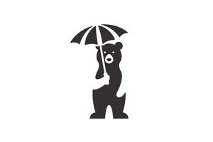 Regenschirm Bär Logo Design Vektor Grafik