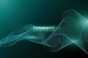 abstrakt futuristisch Welle mit Licht bewirken Hintergrund Vektor Grafik