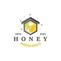 Honig Biene Logo Design Insekt Vektor Illustration Vorlage