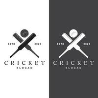 Kricket Sport Logo Design Vektor Illustrator Vorlage