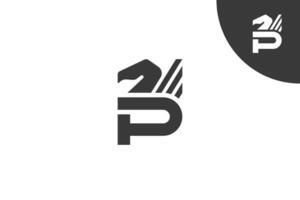 modern Brief p Drachen Logo Vektor Design