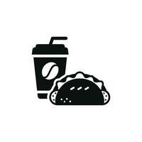 Taco und trinken Symbol. schnell Essen Symbol isoliert auf Weiß Hintergrund vektor