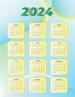 2024 kalender mall vektor design