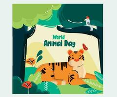 Welt Tier Tag Feier vektor