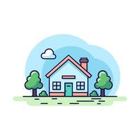 hus levande platt illustration. perfekt för annorlunda kort, textil, webb webbplatser, appar vektor