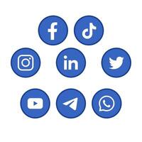 social media för Facebook, linkedin, Youtube, Twitter, Instagram, Tick tack vektor