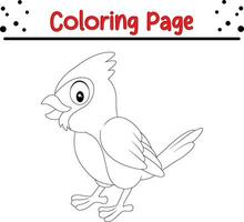 süß Vogel Färbung Buchseite. schwarz und Weiß Vektor Illustration zum ein Färbung Buch.