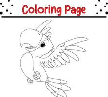 süß Tukan Vogel Karikatur Färbung Seite Illustration Vektor. Vogel Färbung Buch zum Kinder. vektor