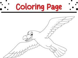 süß Albatros Vogel Färbung Buchseite. schwarz und Weiß Vektor Illustration zum ein Färbung Buch.