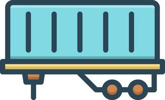 Färg ikon för trailer vektor