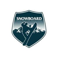 snowboard logotyp vektor