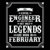 alle bürgerlich Ingenieur sind gleich aber nur Legenden sind geboren im Juni, Geburtstag Geschenke zum Frauen oder Männer, Jahrgang Geburtstag Hemden zum Ehefrauen oder Ehemänner, Jahrestag T-Shirts zum Schwestern oder Bruder vektor