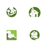 Gebäude nach Hause Natur-Logo-Vektor-Vorlage vektor