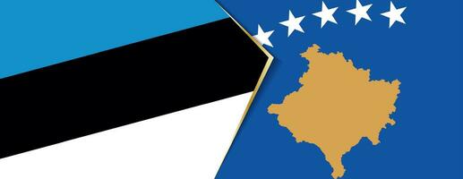 Estland und kosovo Flaggen, zwei Vektor Flaggen.