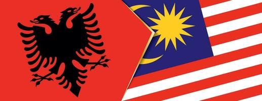 albania och malaysia flaggor, två vektor flaggor.