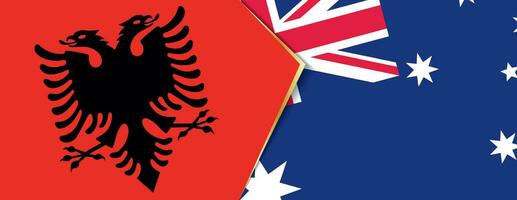 albania och Australien flaggor, två vektor flaggor.