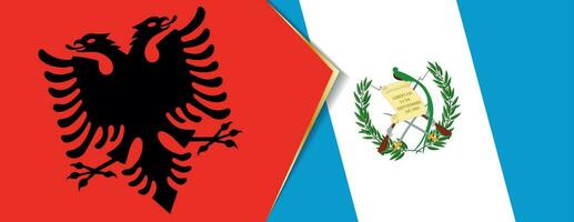 albania och guatemala flaggor, två vektor flaggor.