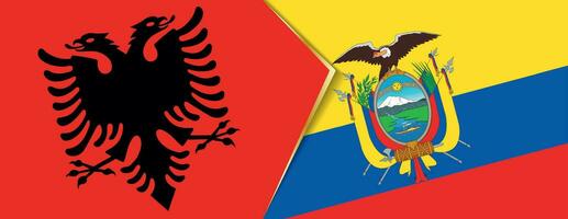 albania och ecuador flaggor, två vektor flaggor.