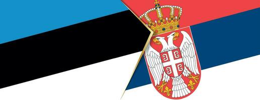 Estland und Serbien Flaggen, zwei Vektor Flaggen.