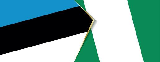 Estland und Nigeria Flaggen, zwei Vektor Flaggen.